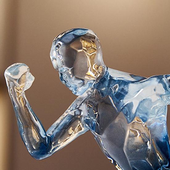 Male Runner Sculpture Abstract Resin Running Figurine Modern Home Decoration for