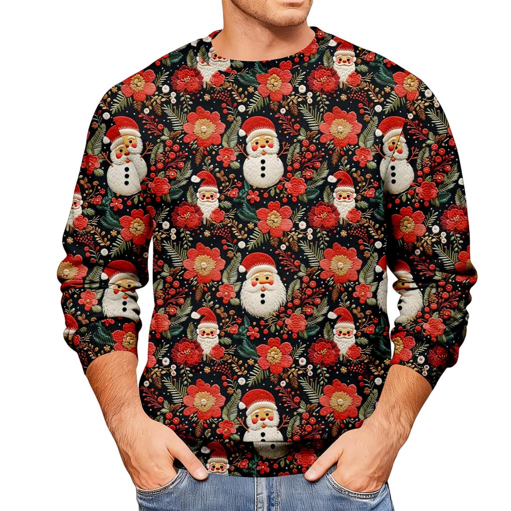 Свободное мужское худи с рождественским принтом