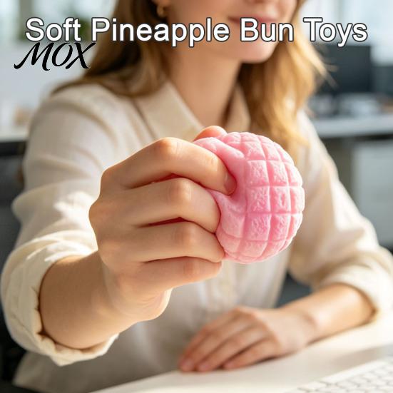 Soft Pineapple Bun Toys Crust Squeeze Toy for DIY, Simulated Bread Stress Relief Fidget Toy, Fake Food Sensory Anxiety Reduction