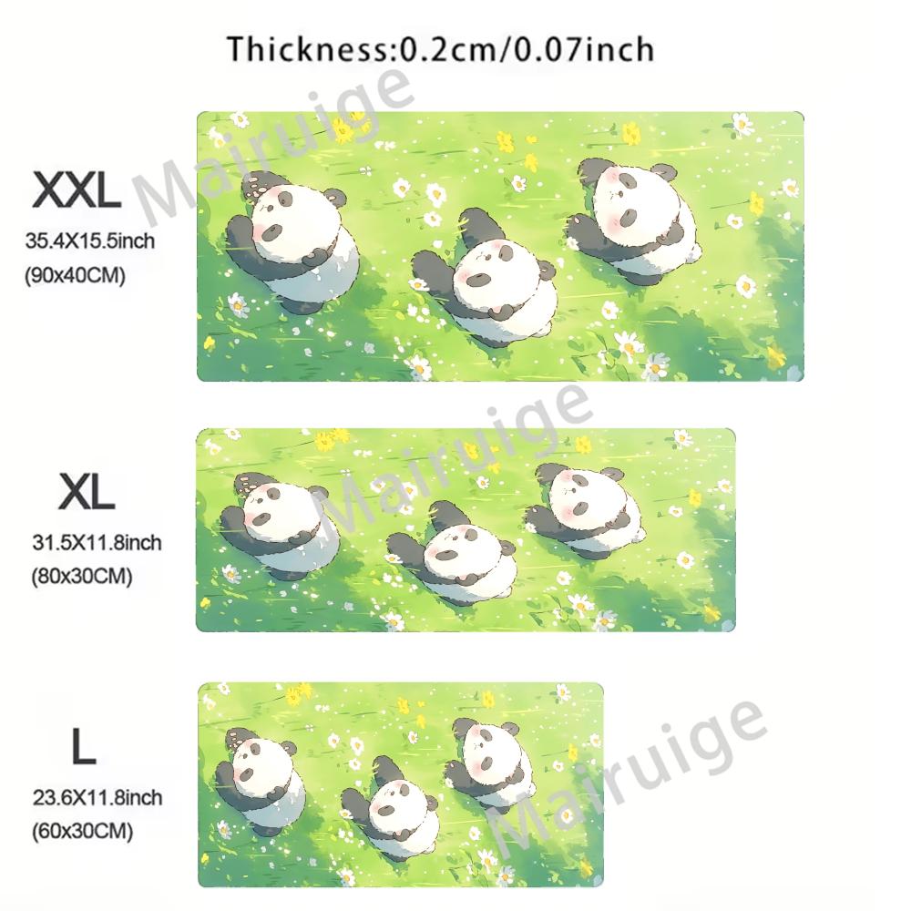 Kawaii Anime Panda Mouse Pad Large Computer Office Game Table Mats XXL Rubber Antislip Gaming Keyboard Mousepads Long Desk Pads
