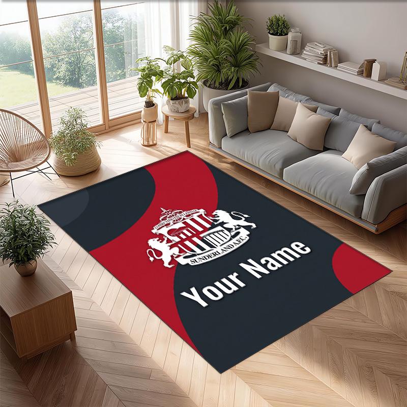 Sunderland FC Printed Crystal Velvet Rug Non‑Slip Crystal Velvet Carpet For Sofa Bedroom Indoor Home Decoration