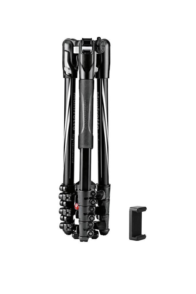 Manfrotto Smartphone Clamp Included Befree Advance Aluminum L Tripod Kit Black Maximum Height 151cm Storage Height 40cm Weight Capacity 9kg Ball Head