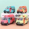 Forward/Backward Openable Door Ice Cream Truck Mini Inertia Car Van Lorry Model Kitchen Role Play