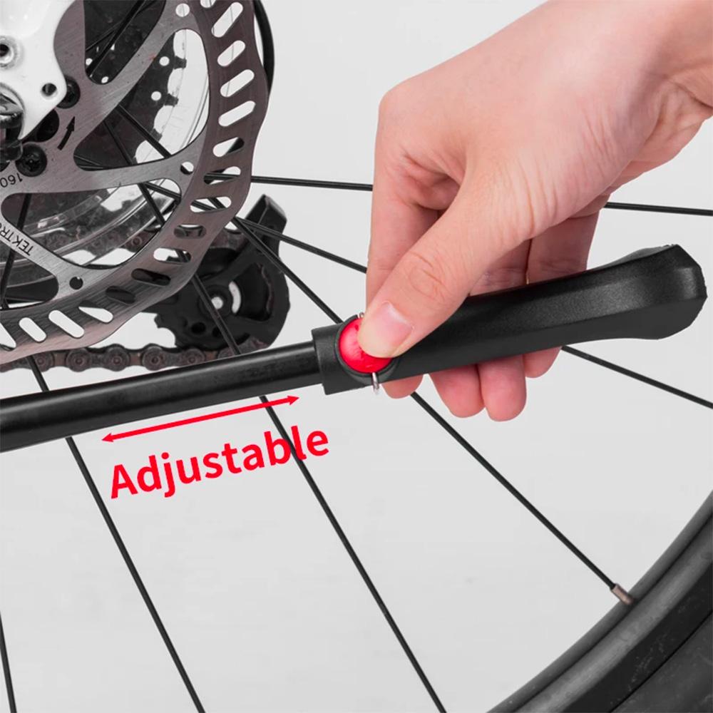 Telescopic bicycle stand, height-adjustable, aluminum, black