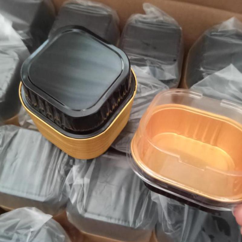 Фольгированные формочки для кексов, термостойкие алюминиевые формы для выпечки с крышками, круглые формы для выпечки с крышками, кухонный свадебный атрибут для вечеринки по случаю дня рождения