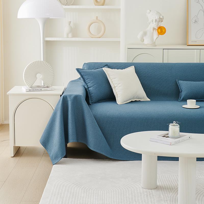 Тедди бархатный водонепроницаемый и противоскользящий однотонный минималистичный чехол для дивана, ткань с полным покрытием, зимнее тканевое одеяло для гостиной
