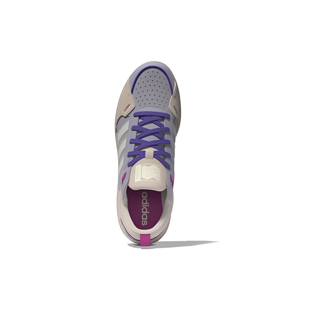 adidas Neo 100Дб Кожа Нескользящие Прочные Легкие Низкие Кеды Женские Кеды для Скейтбординга Фиолетовый Белый HQ4550