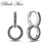Черно-белые дизайнерские ювелирные серьги-капли