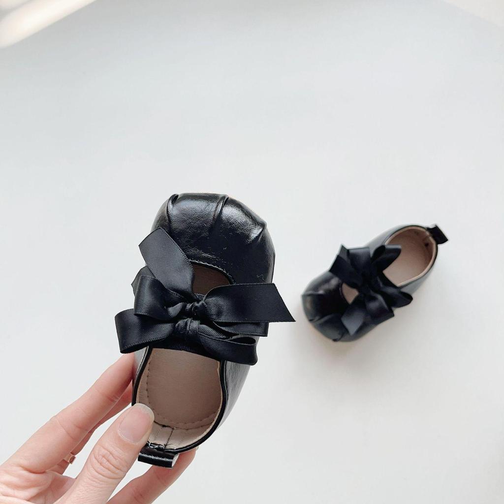 Spring & Autumn 0-2 Years Baby Girls' Korean Style Bowknot Soft Sole Princess Walking Shoes