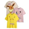 Girls Pikachu Eevee & Jigglypuff T-Shirt (Pack of 3)