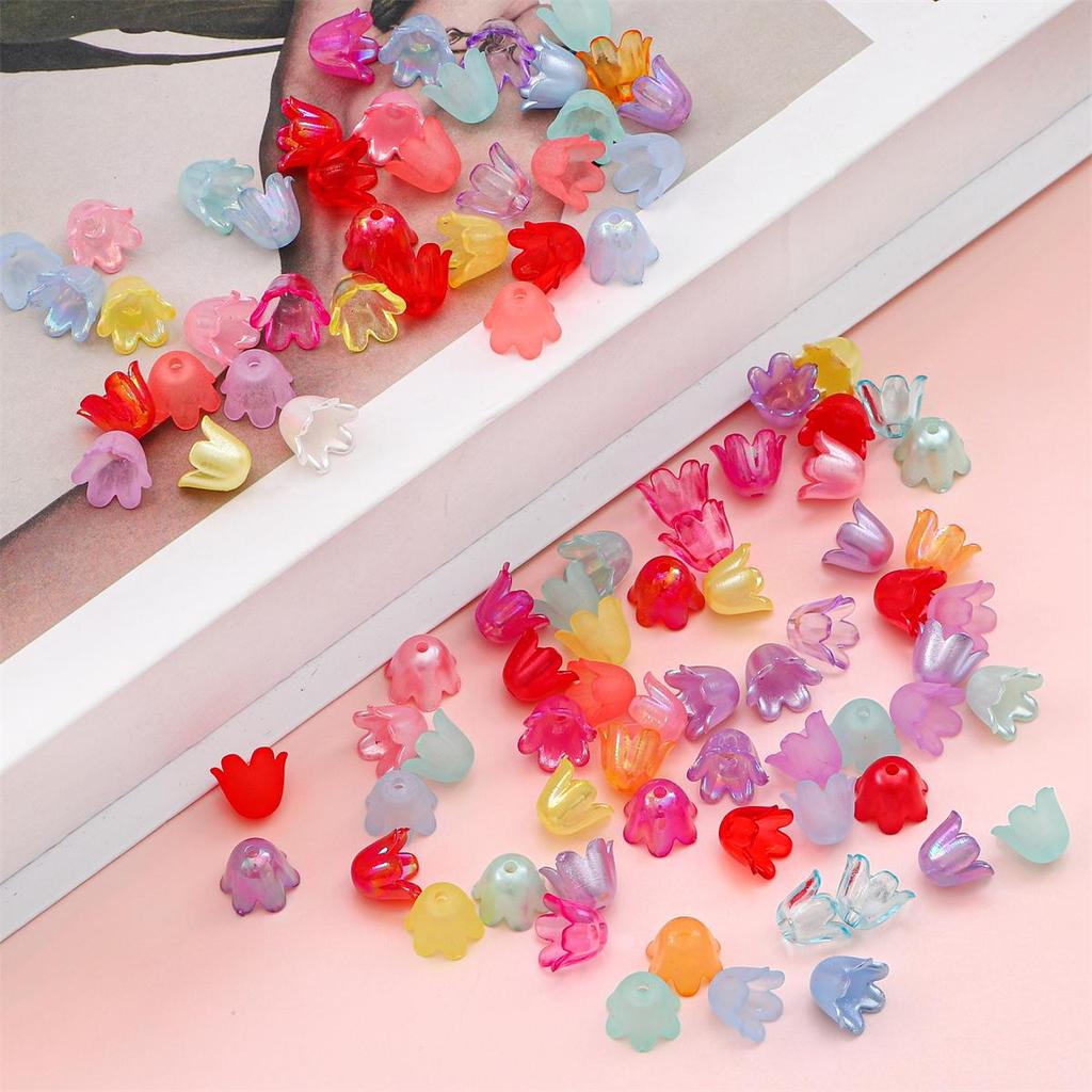90 шт. акриловые бусины в виде колокольчика и орхидеи, цветок, подвеска для DIY, ожерелье, браслет, серьги, изготовление ювелирных изделий, аксессуары для рукоделия