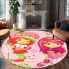 1pc Princess Strawberry11 Carpet, Round Rug, Comfortable, Suitable for Entryways, Living Rooms, Office, And Bedrooms, Christmas Decoration