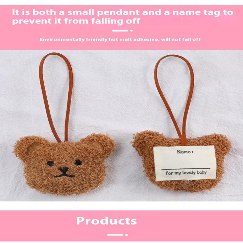 1 шт. Милая бирка для имени ребенка, мультяшная кукла-медведь, подвеска для сумки, рюкзака в детский сад, украшения для сумки новорожденного, брелоки