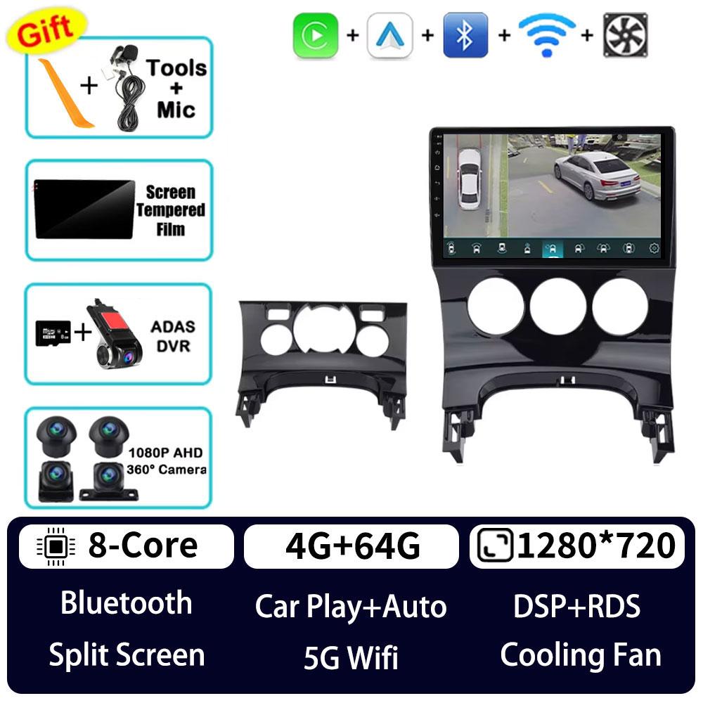 Autoradio Android 16 pour Peugeot 3008 1 2009 - 2016, lecteur multimédia GPS, navigation, Carplay sans fil, DSP, caméra 360°, Bluetooth
