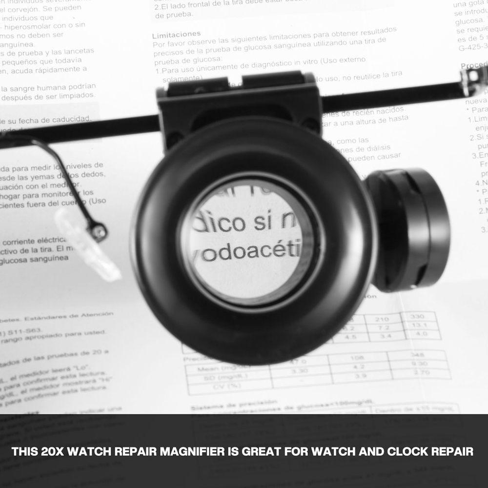 Magnifier Professional Watch Repair 20X Magnifier Jeweler Inspect Tool Double Eye Glasses Type