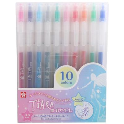 Sakura Шариковая ручка Ballsign Tiara Limited 10 Ручка на водной основе Cray-Pas, Кнопка, Издание, Цвета, GBRA208T-10