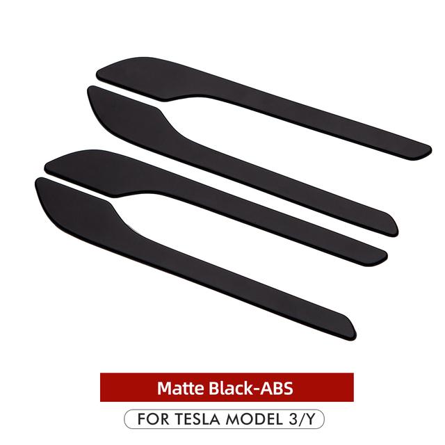 Новая модель автомобильной дверной ручки для Tesla Model 3 2023 Model Y, аксессуары, дверная крышка, паста Model3, углеродное волокно, ABS Three
