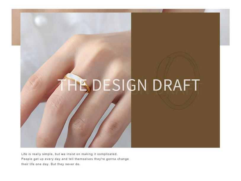 Vintage White Seashell Ring: Chic Chinese Style, Layered Titanium Steel for Women