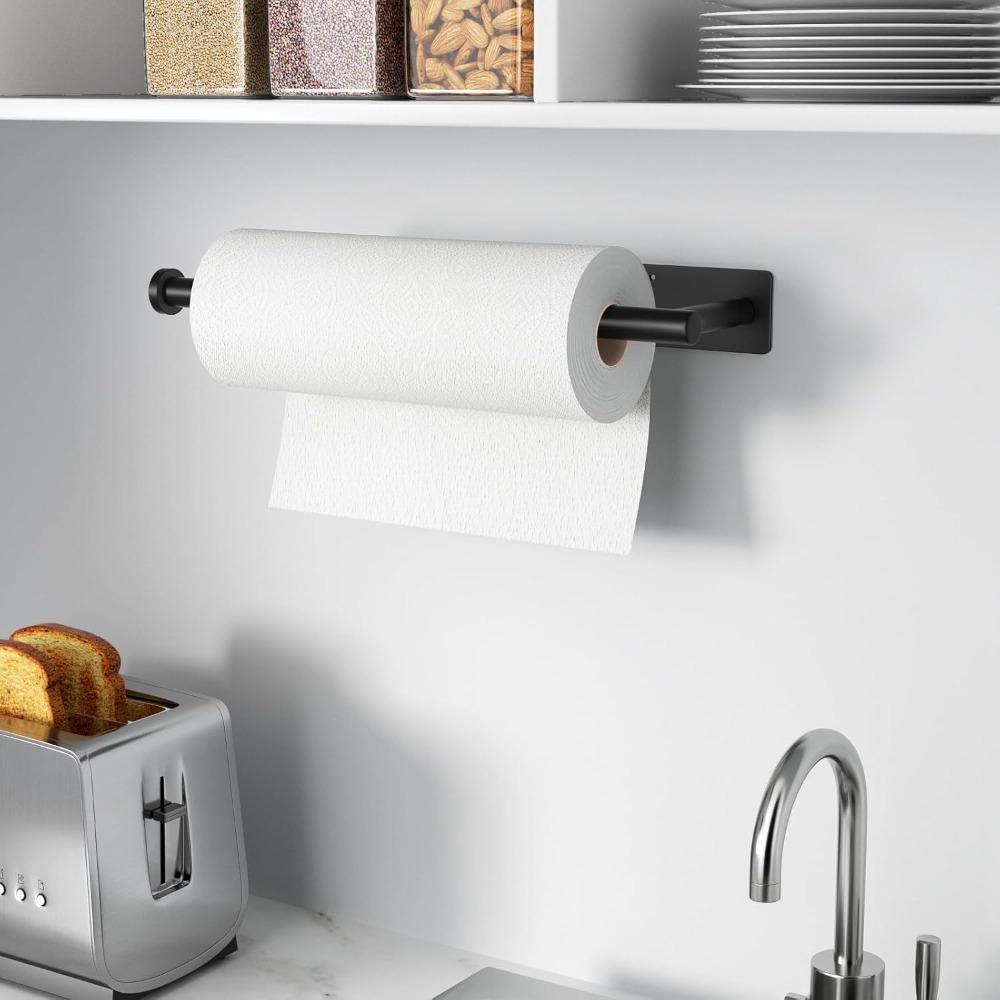 1pc Wall Mount Paper Towel Holder Stainless Steel Toilet Paper Stand for Kitchen Bathroom