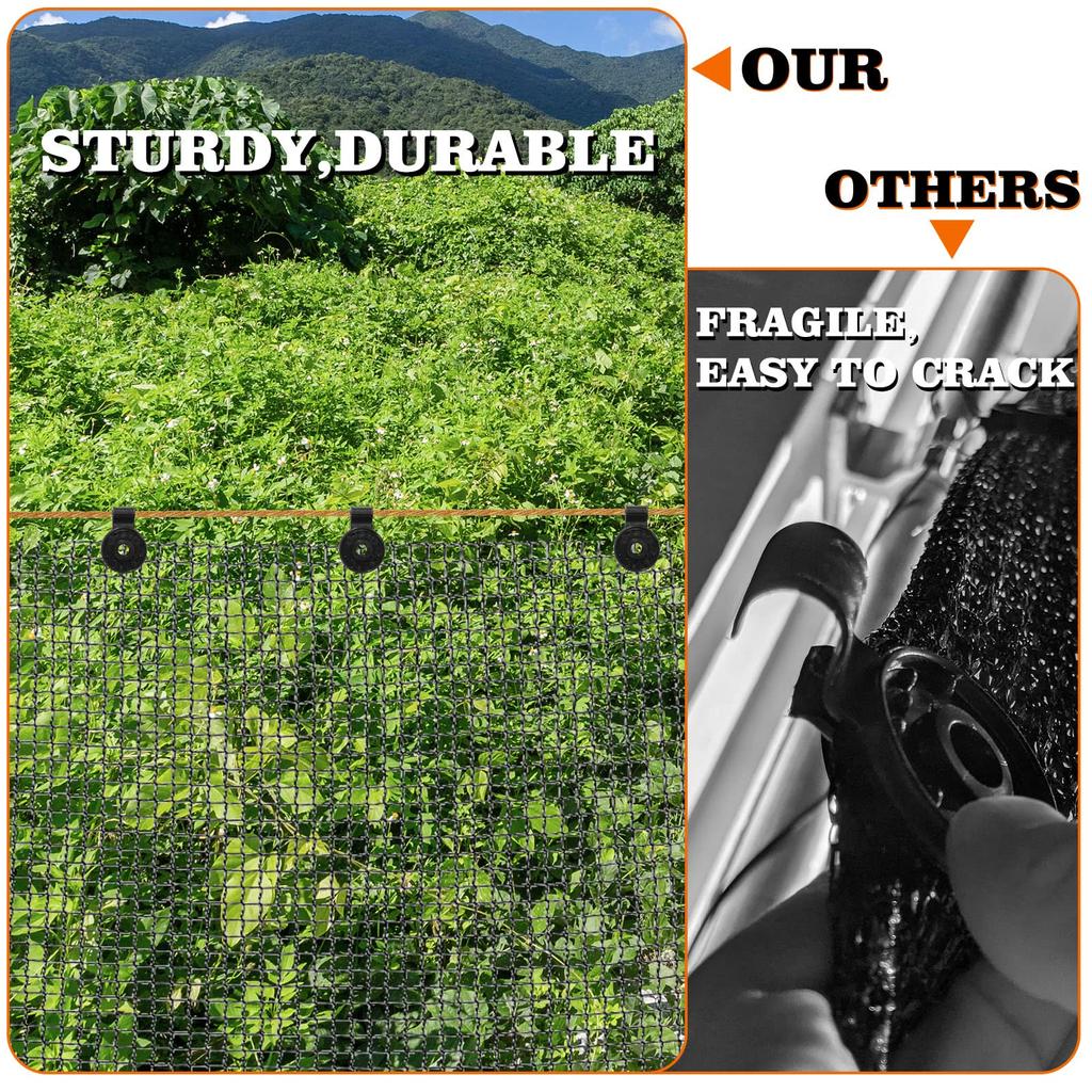 100 Pcs Shade Cloth Heavy Duty Lock Grip Removable and Reusable Shade Cloth Plastic Clips Greenhouse Shade Cloth Fix Clamp