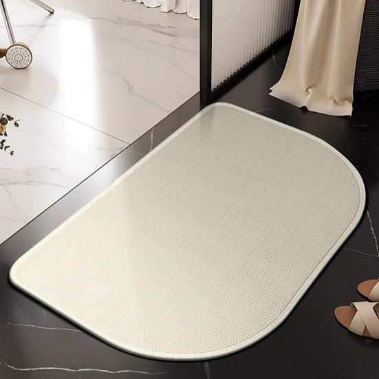 Нескользящий коврик для ванной комнаты, полукруглый, резиновая основа, быстросохнущий, впитывающий, ультратонкий дизайн, коврик для пола