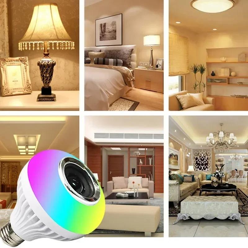 AC 85-265V E27 LED12W Лампочка RGB Многоцветное Изменение Bluetooth Динамик Функция Воспроизведения Музыки Украшение для Спальни Рождественской Вечеринки