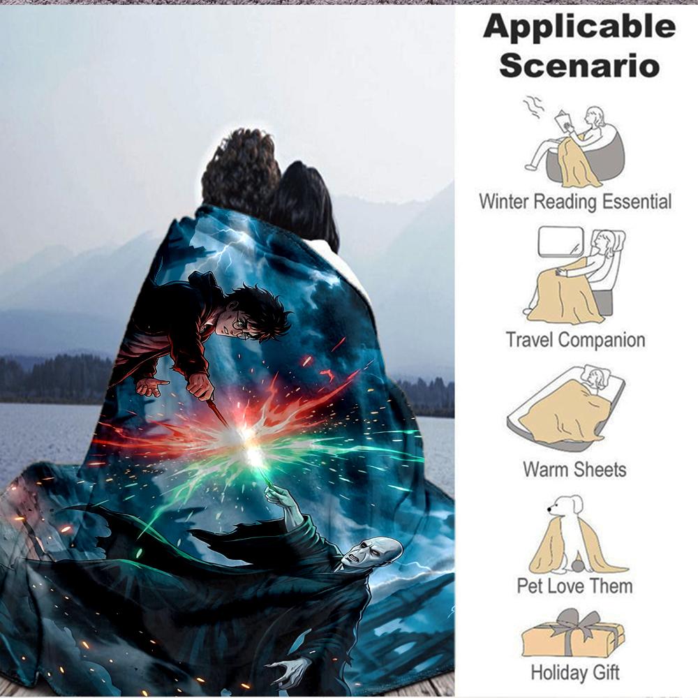 1Pc Magic Duel Storm Flannel Blanket, Soft And Comfortable, Casual Warm, Camping Travel, Christmas, Halloween Xmas Gift S1112