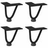 VidaXL Pieds en épingle à cheveux pour table basse 4 pièces Noir 10 cm Acier massif 4012408
