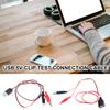 Кабель питания USB 5 В с зажимами типа «крокодил», тестовый кабель 60 см, поддерживает до 5 В 1,5 А для электронных устройств