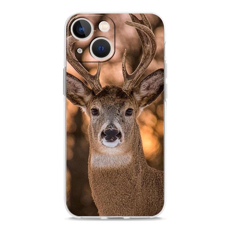 Чехол для iPhone 17 Чехлы iPhone Air 16 15 12 13 14 Pro Max 7 8 Plus 16Pro iPhone11 Прозрачный Мягкий Чехол Охота на Оленей