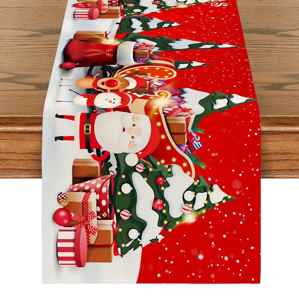 Christmas Tablecloth Creative Snowman Print Holiday Table Decorations Tablecloth