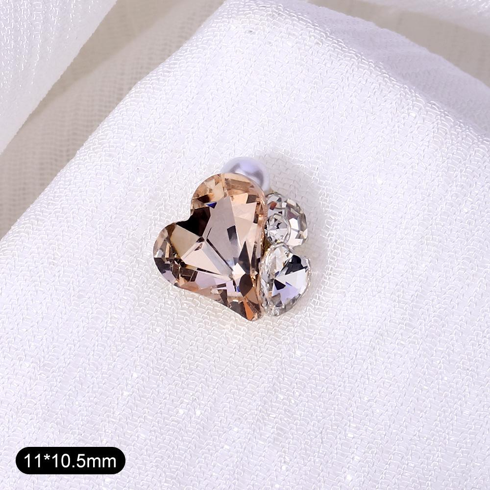 Светло-кофейный Merad Crystal Stack Diamond Finished Diamond Decoration Material Crooked Heart Peach Heart Rock Сахарное удобрение Square ThreeD