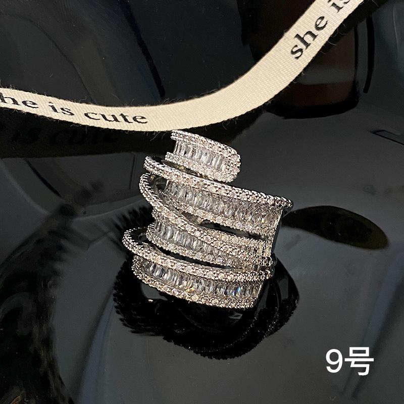 Кольцо-цепочка с цирконием, преувеличенное креативное кольцо с изображением еды, универсальное женское нишевое ювелирное изделие высокого класса для рук