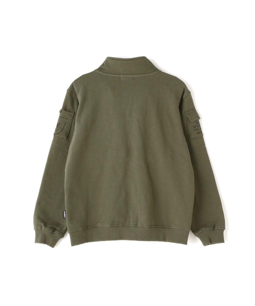 Avirex Kids Fatigue Stand Collar Zipup Sweat 783-3930952 140 Olive