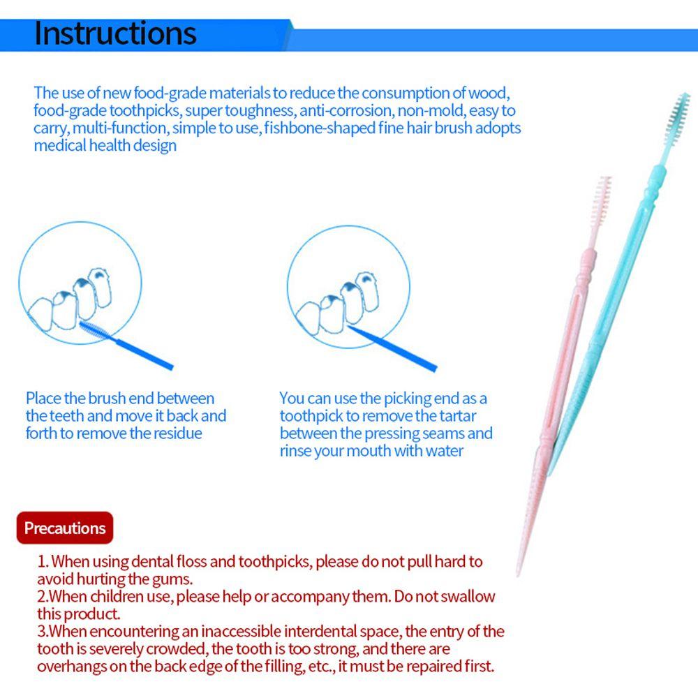 PP Superfine Clean Teeth Toothpick Brush Double-head Interdental Brush Oral Care Dental Floss Pick