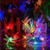 Светодиодные солнечные гирлянды, сказочные стрекозы, ландшафтные лампы для сада, водонепроницаемые декоративные светильники для уличного двора, газона, вечеринки, фестиваля