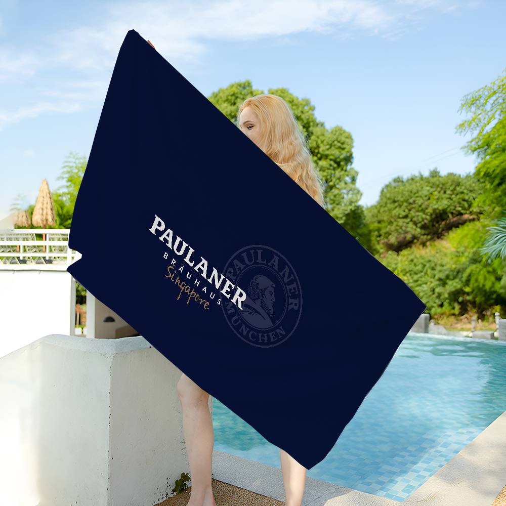 Немецкое пиво Paulaner Микрофибровое одеяло Быстросохнущие пляжные полотенца Большой размер Печать Супервпитывающее полотенце-одеяло для бассейна