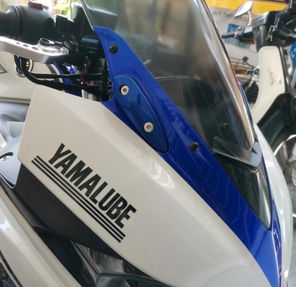 AL-mart Заглушка отверстия зеркала мотоцикла Основание заглушки зеркала Декоративная пластина Алюминий с ЧПУ Для Yamaha YZF-R25/R3 2015-2023, YZF-R15 2017-2023