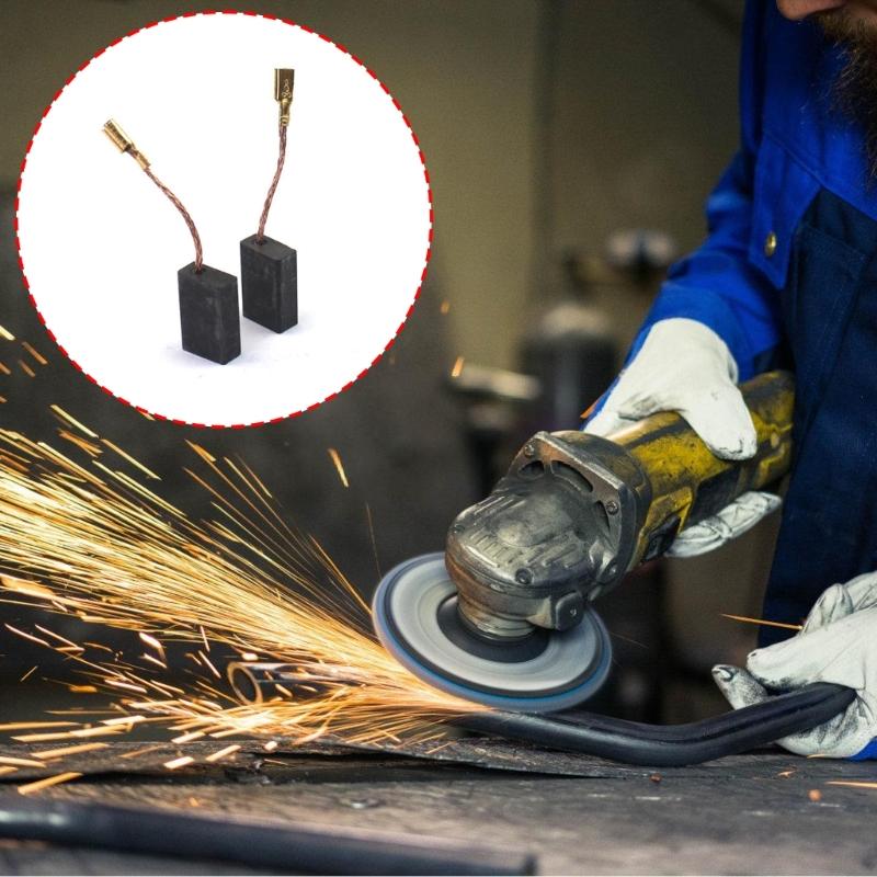 2PCS Professional Carbon Motor Brush Heavy Duty Wear Resistance Suitable for Cutting Machines Grinders Universal Design