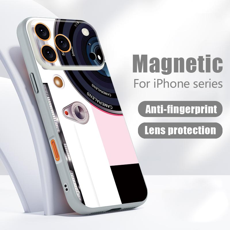Чехол в стиле абстрактной геометрии для iPhone 17 Pro Max iPhone 16 15 14 13 Pro Max Магнитный для Magsafe Гибридный Покрытие TPU+PC Матовое