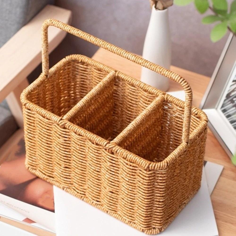with Handle Silverware Holder Large Capacity Multipurpose Basket Utensil Storage Basket Dormitory