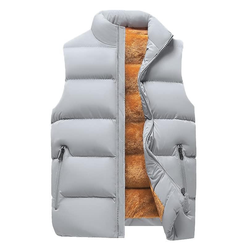 Men's Sleeveless Stand-up Collar Vest, Men's And Women's Fleece Warm Cotton-padded Jacket Vest