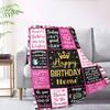 Happy Birthday Inspirational Quotes And Wishes Cozy Customizable Blanket Name Durable Comfort Suitable For Sofa Couch Office Bed Picnics Four Seasons