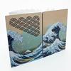 Styleneo Shuincho Large Size Japanese Pattern Wooden Engraved Laser Process Direct Writing Castle Stamp Book Stamps Accordion Style Double-Sided 48