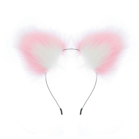 Плюшевый ободок с кошачьими ушками Прочный металлический ободок Универсальный дизайн Обруч для волос Реквизит для косплея Аксессуар для волос