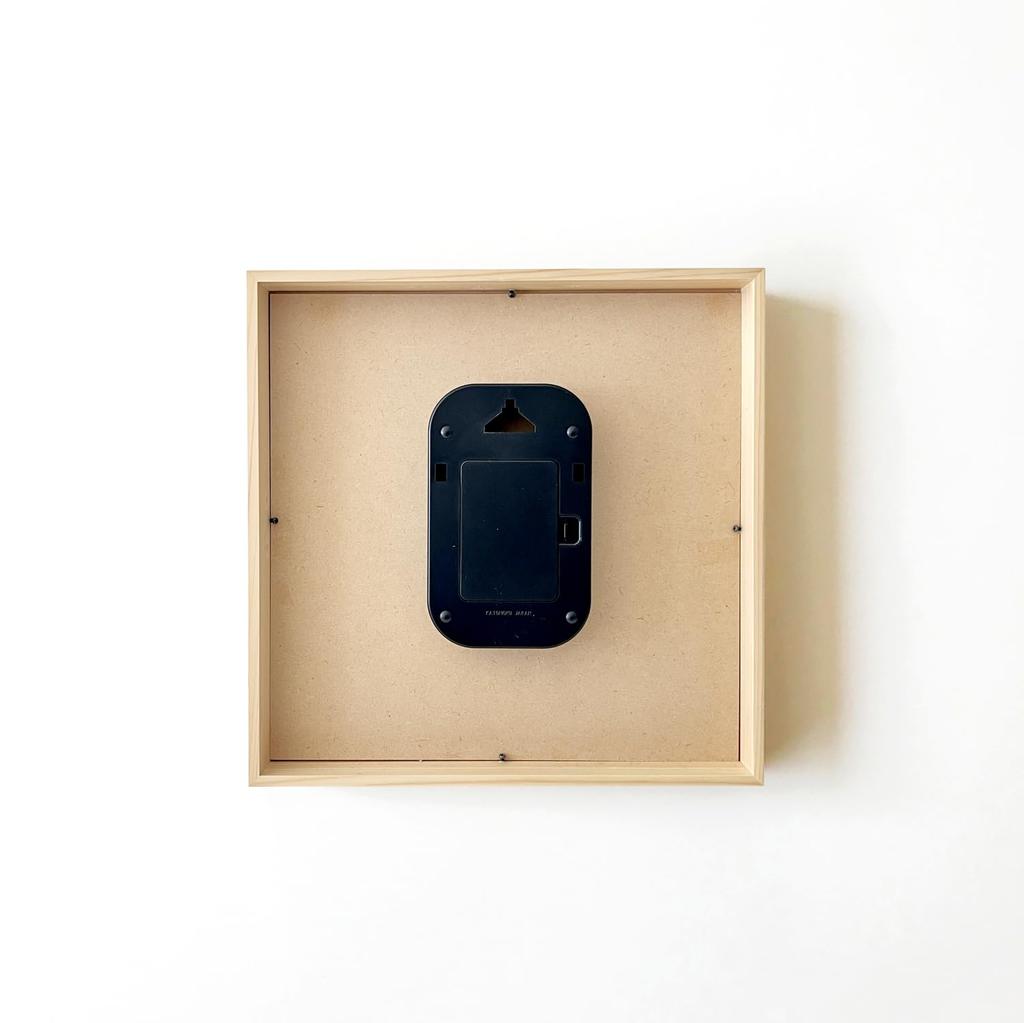KATOMOKU Square clock 3 Natural km-114NARC Hinoki wall clock with continuous second hand (radio-controlled clock)
