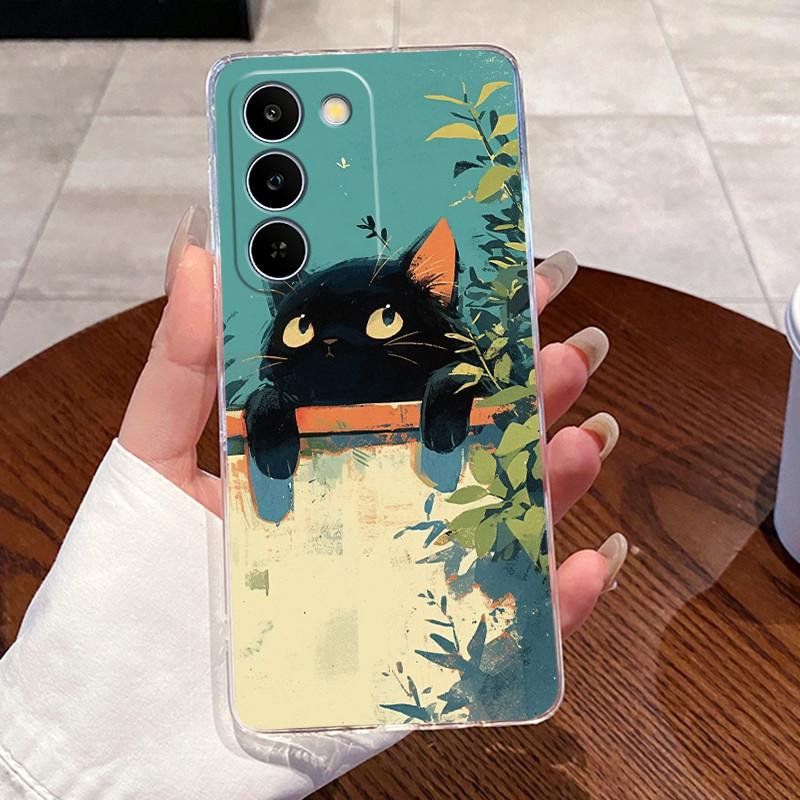Гелевый чехол для Realme C83 5G Capa Coque Прозрачный силиконовый мягкий ТПУ задняя крышка Милый котик кролик сердце Защитный чехол Fundas