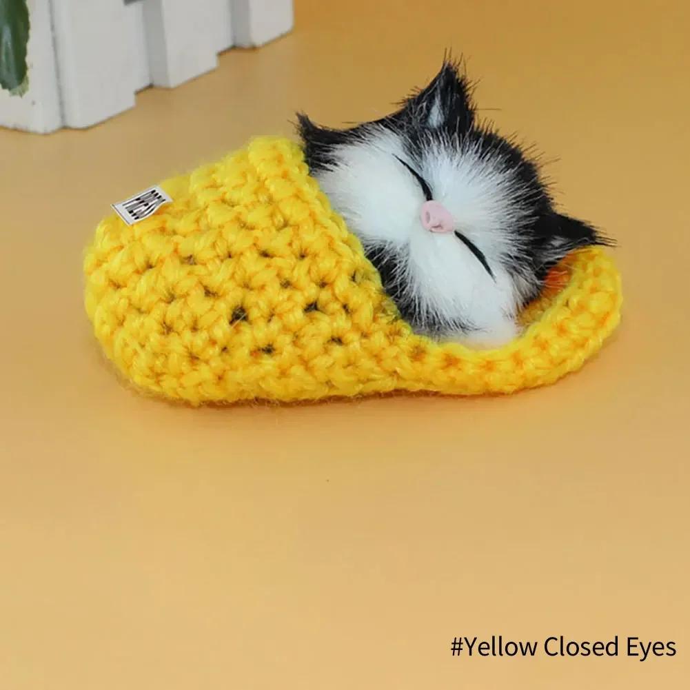 Stuffed Toys Lovely Simulation Animal Doll Plush Sleeping Cats Toy With Sound Kids Toy Decoration Birthday Gift For Children