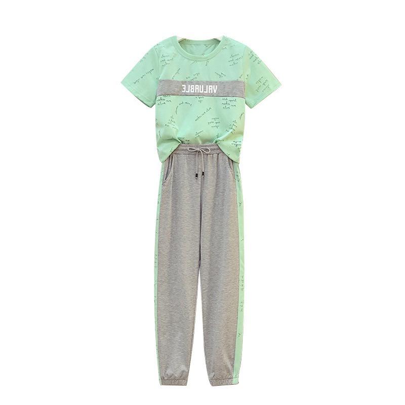 Весна 2025 Женский Повседневный Спортивный Комплект Толстовка и Брюки - Круглый Вырез, Молодящий, Модный Двойка.