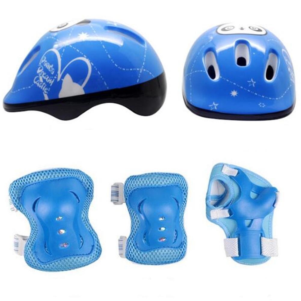 7pcs/set Kid Roller Skating Bicycle Helmet Knee Wrist Guard Elbow Pad Set for Cycling Sports Protective Guard Gear